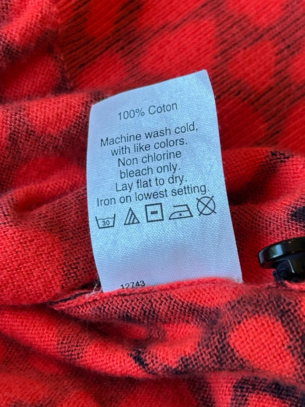 J. Crew Women’s Clare 100% Cotton Hearts Cardigan Red/Black Size Small